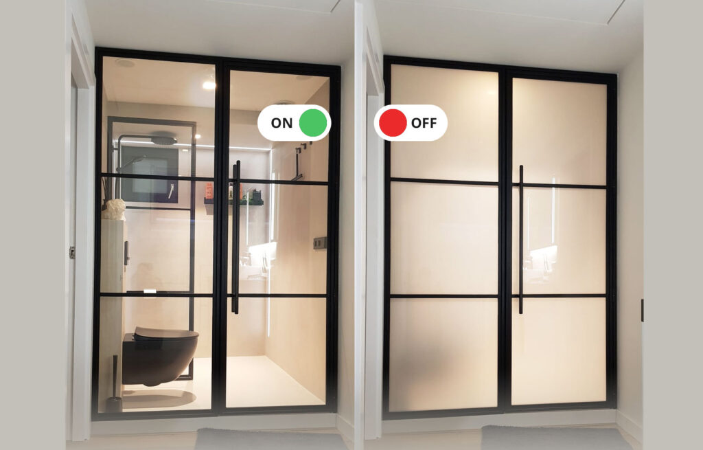 smart-switch-film Smart switch film raamfolie van transparant naar matglas